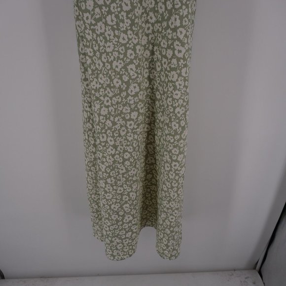 a new day NWT Women's Green Floral Sleeveless Square Neck Midi Dress Sz L - Picture 2 of 7